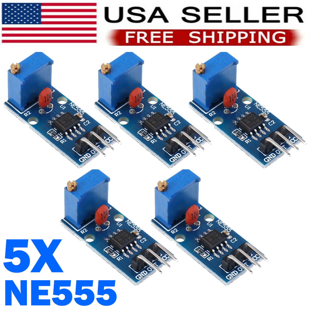 5PCS NE555 Duty Cycle Pulse Frequency Adjustable Square Wave Generator Module US