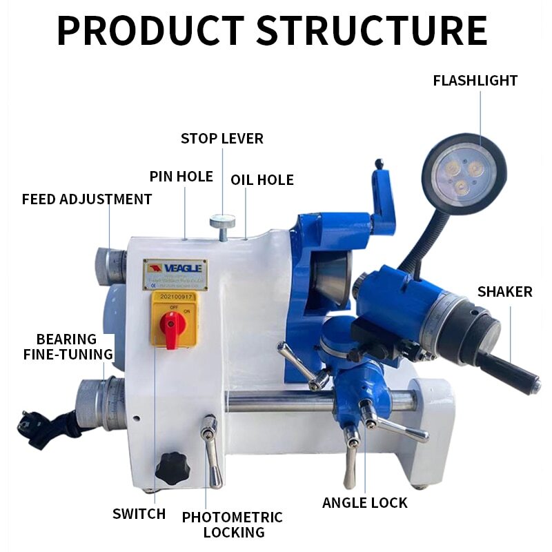 220V U3 Collets Universal Cutter Grinder Drill Sharpener Cutter Grinding Tool