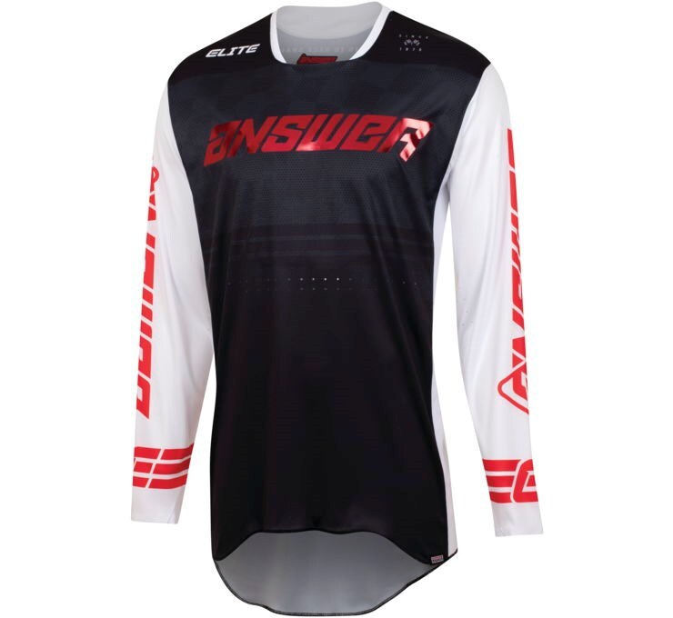 NEW ANSWER A23 ELITE FINALE JERSEY, 447446, BLACK/WHITE/RED, LARGE