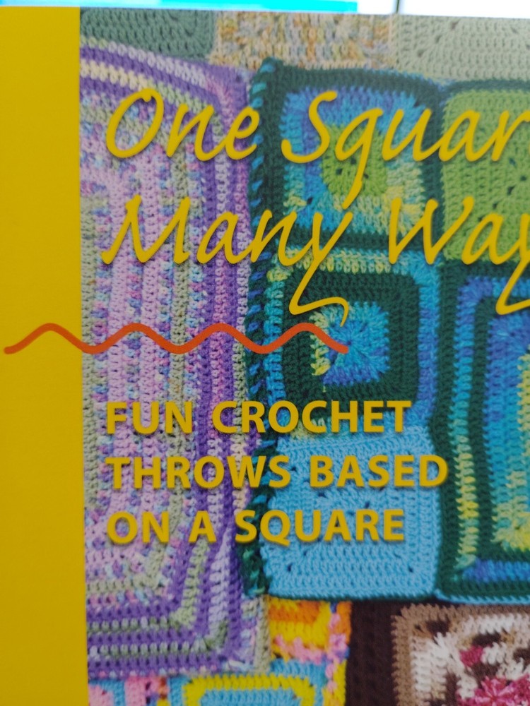 Crochet Blanket Throws Afghans Pattern Leaflet One Square Many Ways Red Heart