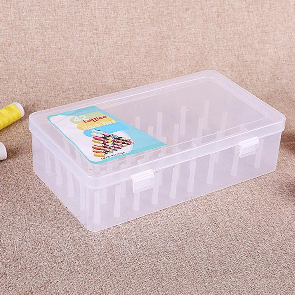 Thread Box Empty Transparent Storage Container Sewing Thread Holder