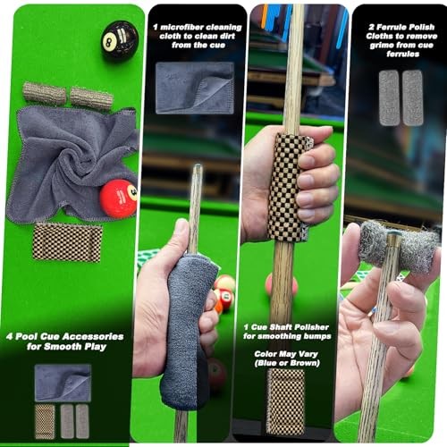 Billiard Pool Table Accessories Kit: 10 Piece Set with 2 Pool Table Brushes,2