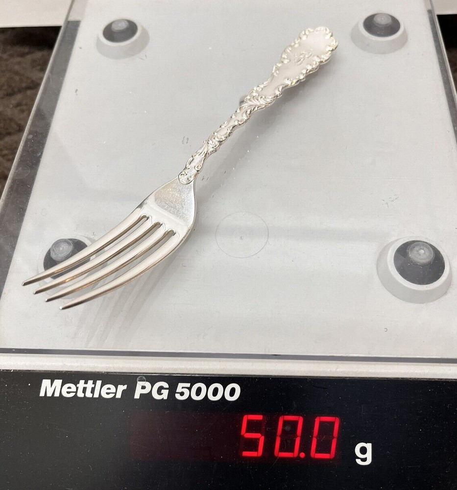 ONE Wallace & Sons Mfg. Co. Sterling Silver Lunch Fork 50 Gr. Waverly Pattern ML