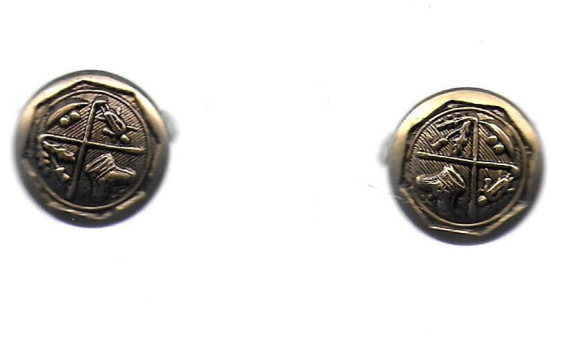 2, Brass Uniform  Buttons;  Unbranded