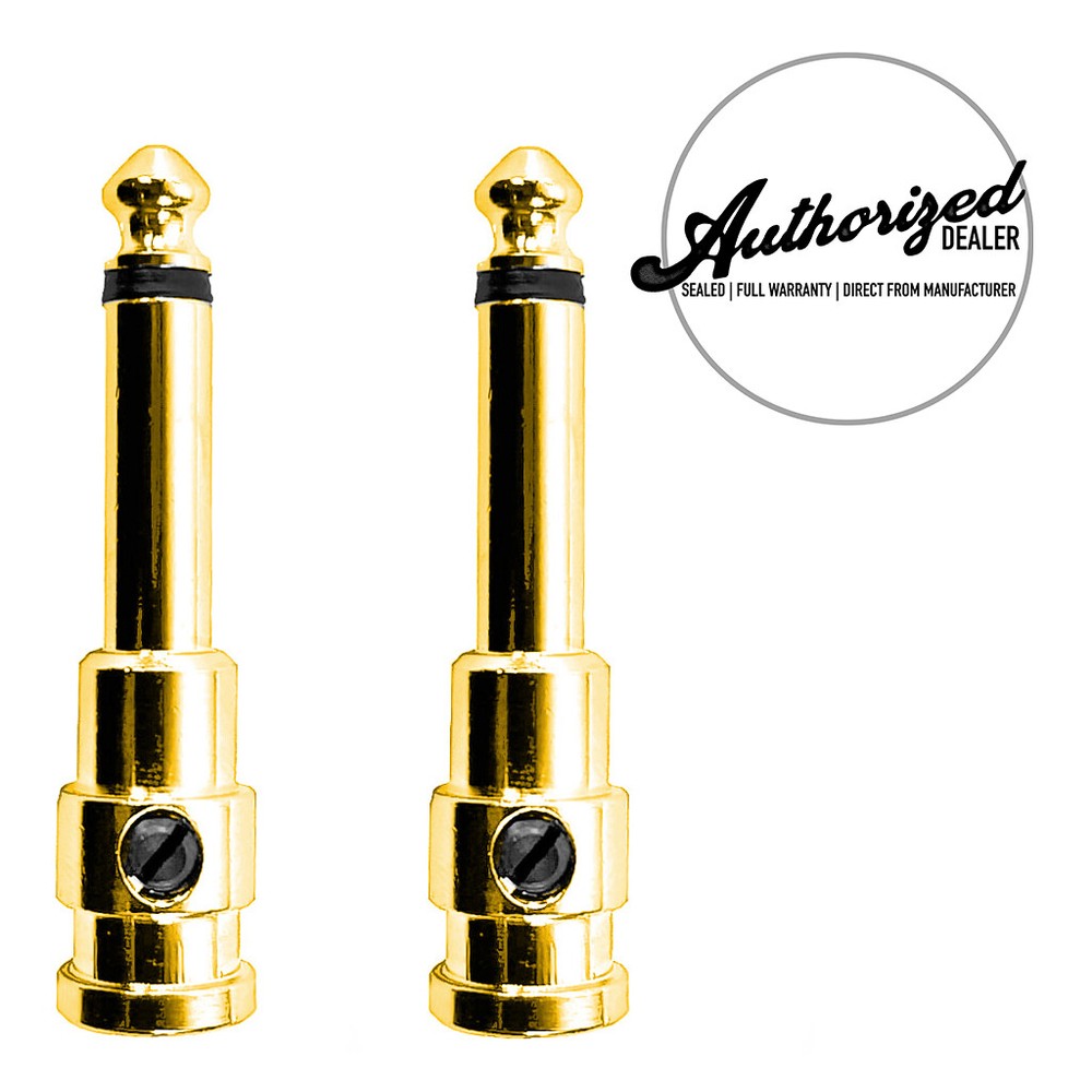 2 Pack | George L's .155 Straight Gold Solderless Cable Plugs