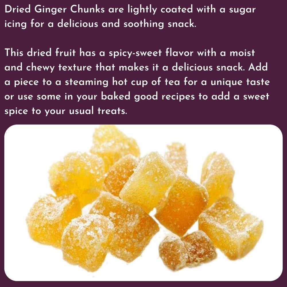 Crystallized Ginger Chunks - Pick a Size - Free Expedited Shipping!