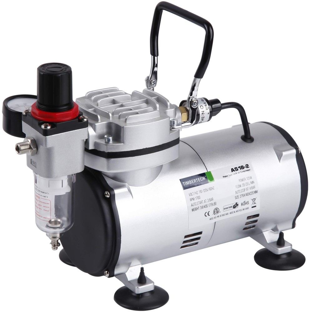Airbrush Kit With Compressor AS18-2K Basic Start Kit With Air Hose, Cleaning ...