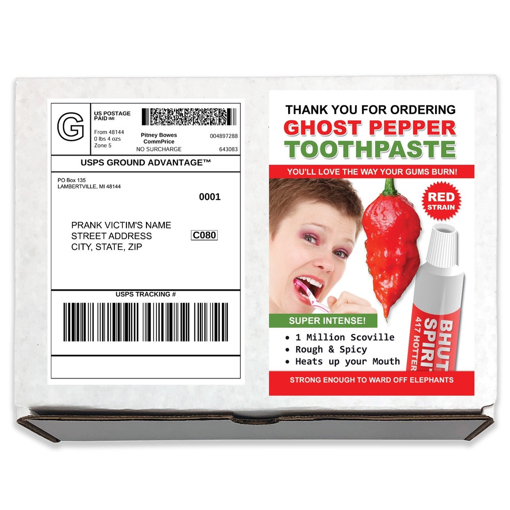 Ghost Pepper Toothpaste Joke Mail Sent to your Friends for Sheer Laughter!