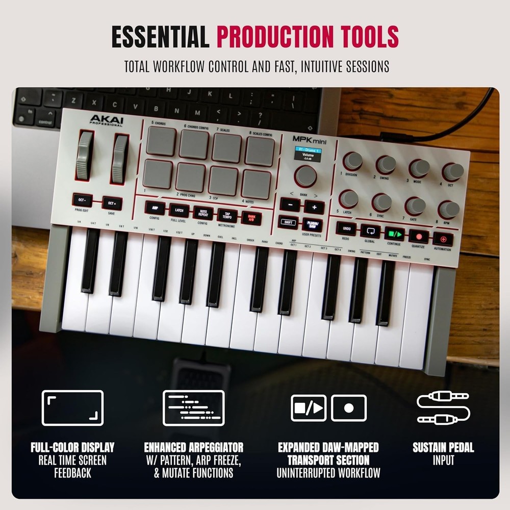 Ultimate Portable MIDI Keyboard - MPK Mini IV with 25 Keys & Integrated Software
