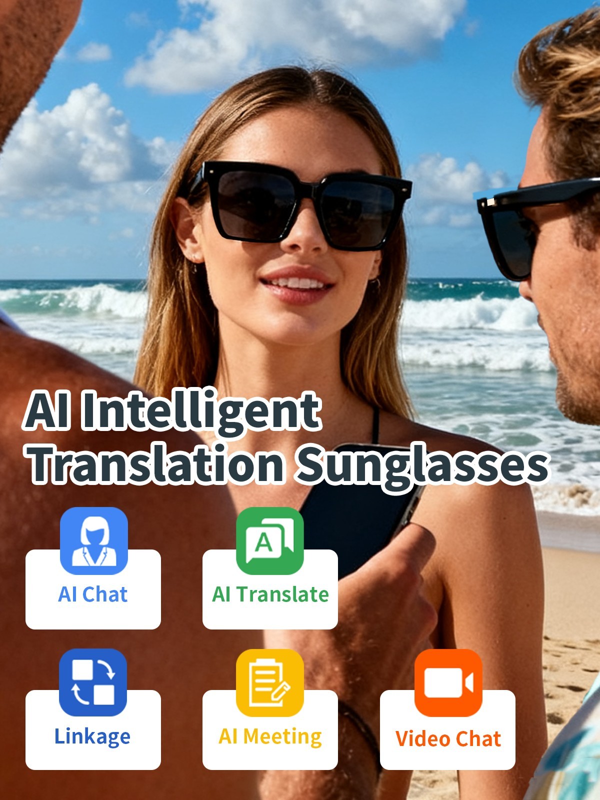NEW Smart Glasses AI Bluetooth Call Music Translation for Men&Women Work Travel