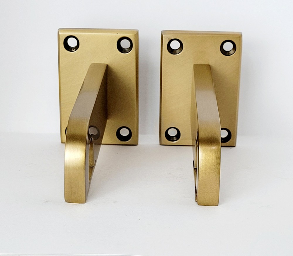Restoration Hardware Bayonne Solid Brass End Brackets Small LBB Open Box