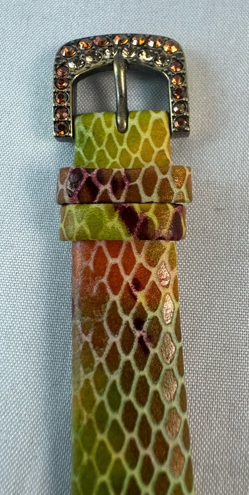HEIDI DAUS SnakeSkin Crystal Leather Watch ~ Multicolor