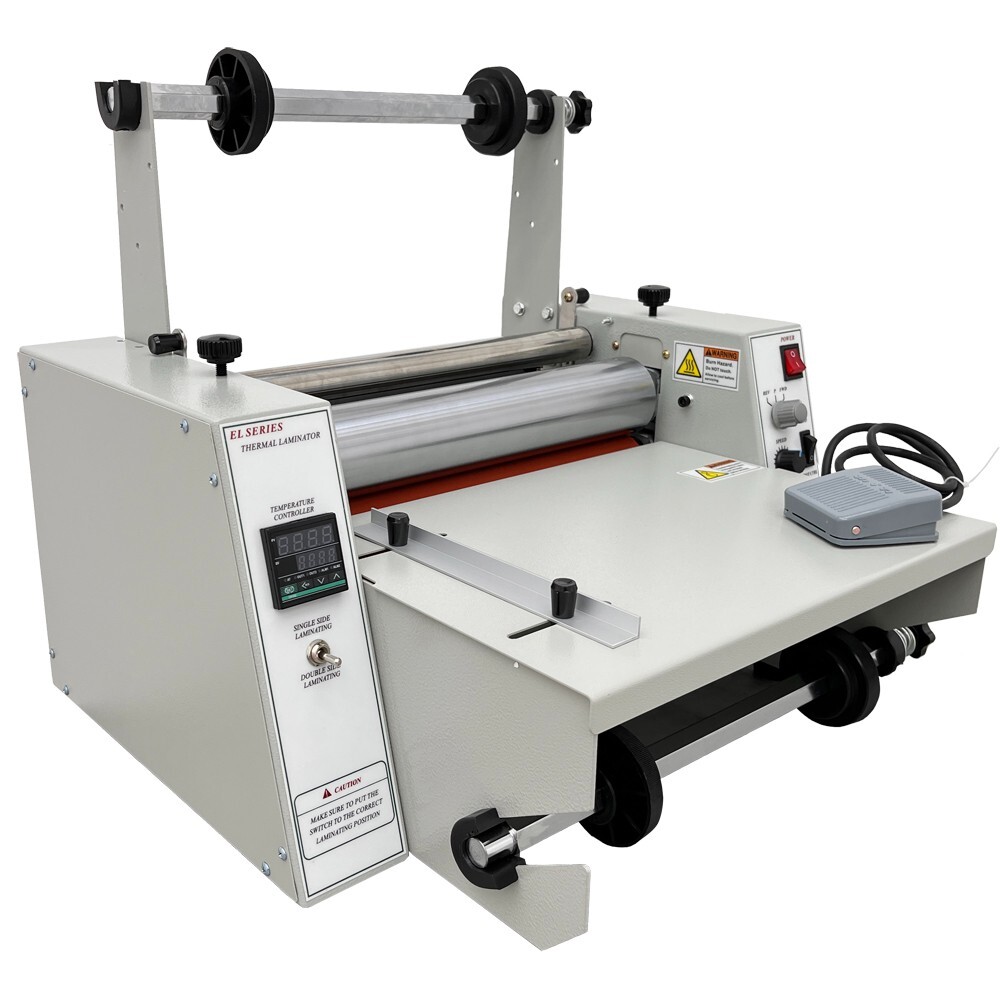 14" Thermal Roll Laminator Machine, 110V Electric Hot/Cold Laminating Machine wi