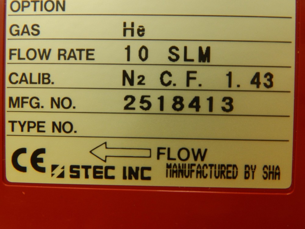 STEC SEC-4500MO Mass Flow Controller SEC-4500M 10 SLM He Working Surplus