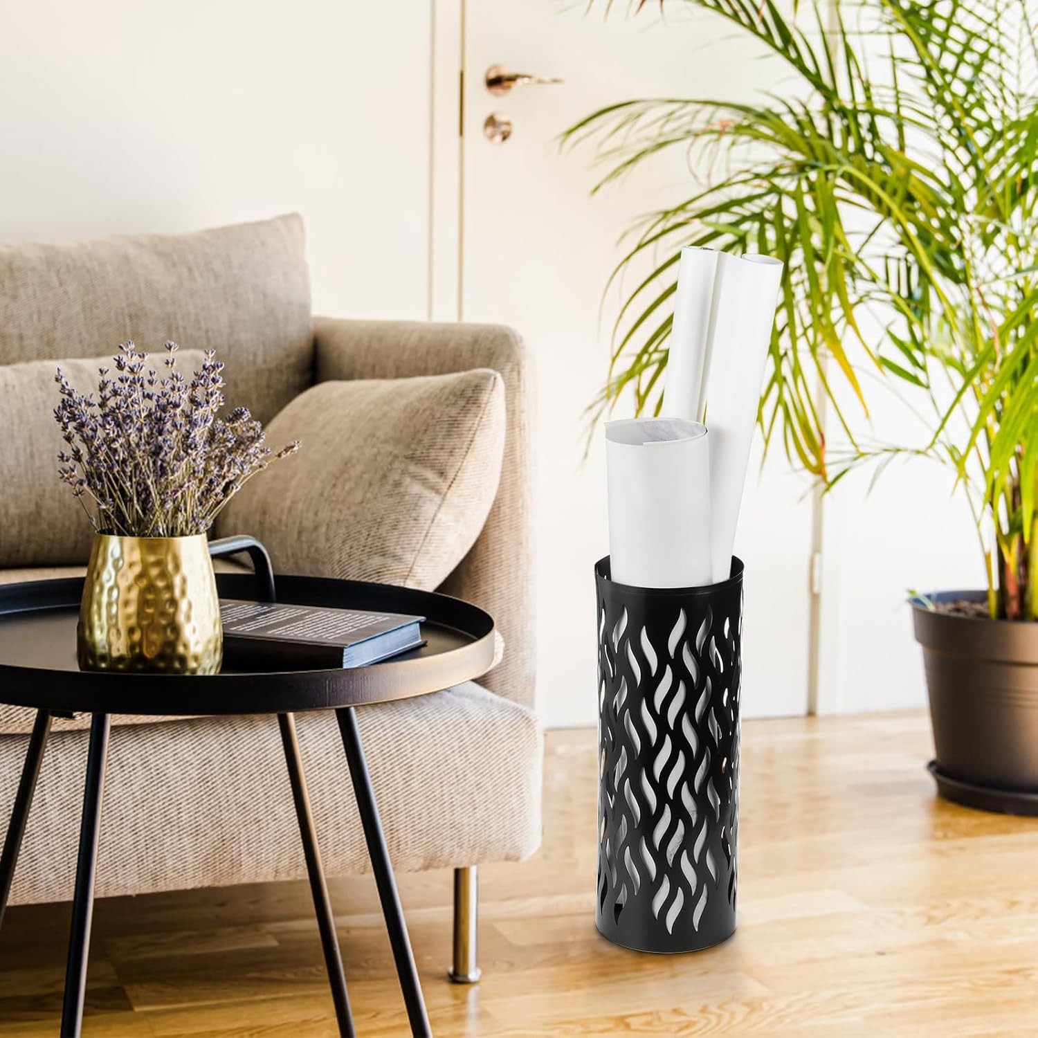 Metal Umbrella Holder, Umbrella Stand Rack for Entryway, Freestanding Rain Colle