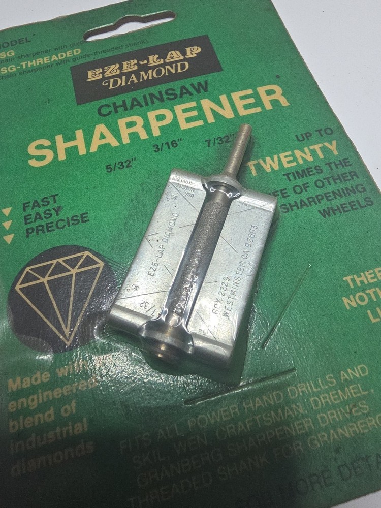 EZE-LAP Diamond Chainsaw Sharpener Model CSG 5/32'',3/16'',7/32'' Power Drill
