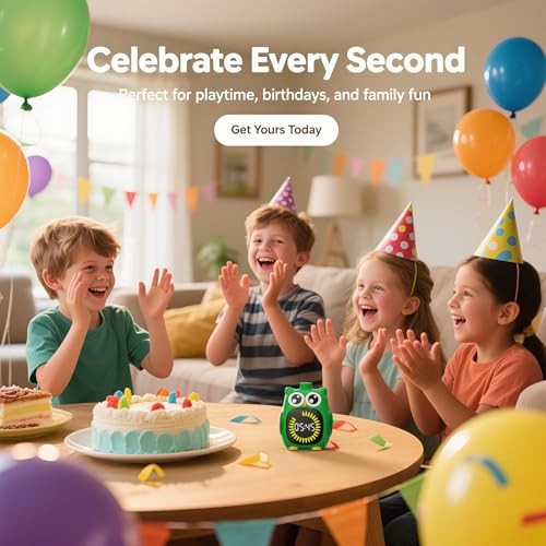 Visual Timer for Kids, 99 Minute Cute Owl Digital Countdown Timer for Green