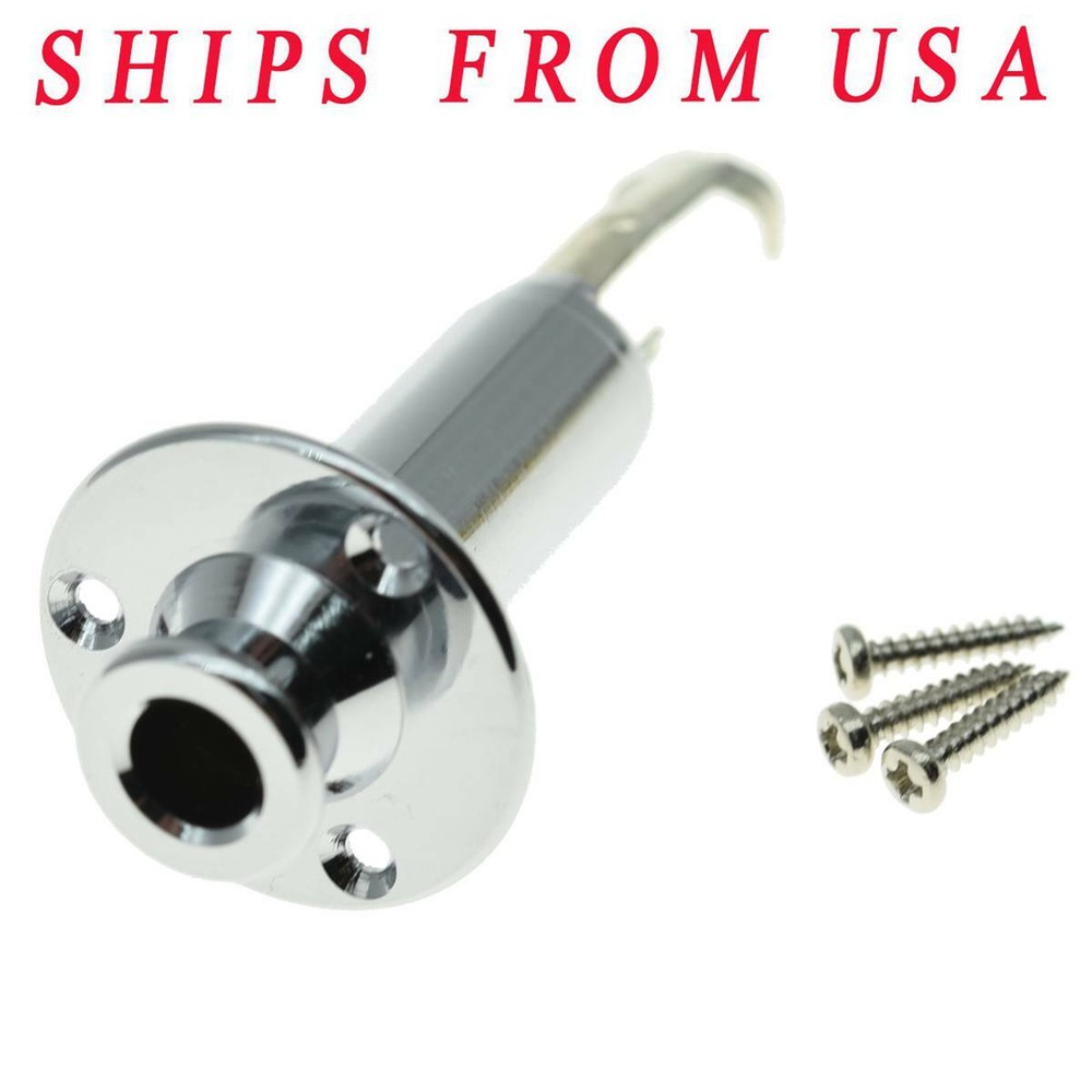 1/4" Acoustic Electric Guitar Mono Endpin Output Jack Strap Button Socket CR