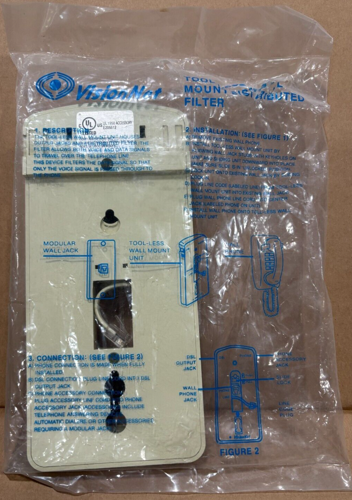 Vision Net Tool-Less Mount Distributed Filter DSL Phone BRAND NEW!!