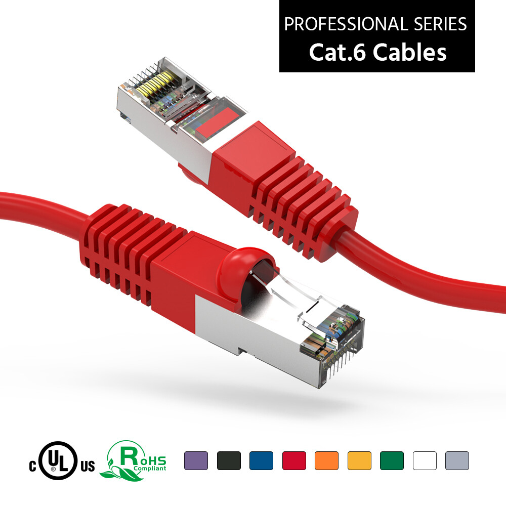 CAT6 SSTP Network Giga Lan Patch Ethernet Double Shielded 1/2FT TO 25'FT Cable