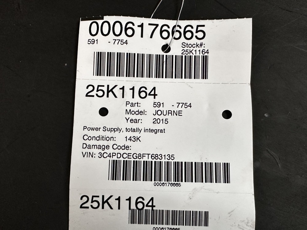 2015 DODGE JOURNEY 3.6 TOTALLY INTEGRATED POWER CONTROL MODULE COMPUTER TIPM