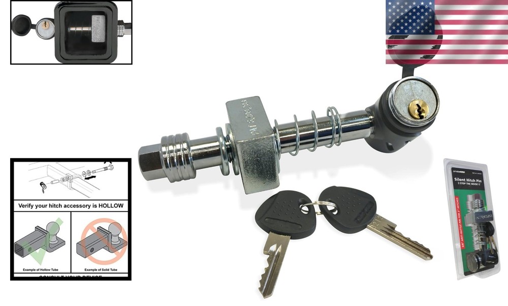 5/8in Threaded Keyless Locking Hitch Pin for Class IV Towing - Quiet Performance