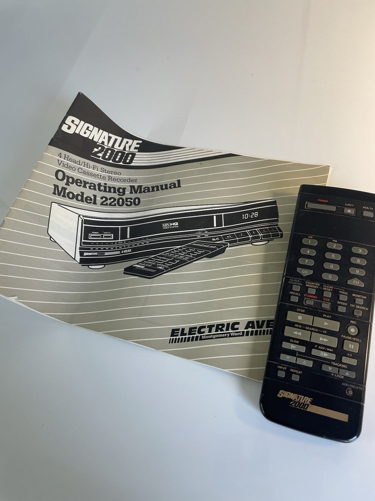 signiture 2000 vhs model 22050 operating manual and controller