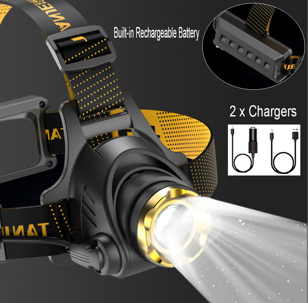 990000000lm Bright LED Headlamp USB Rechargeable Headlight Flashlight Head Torch