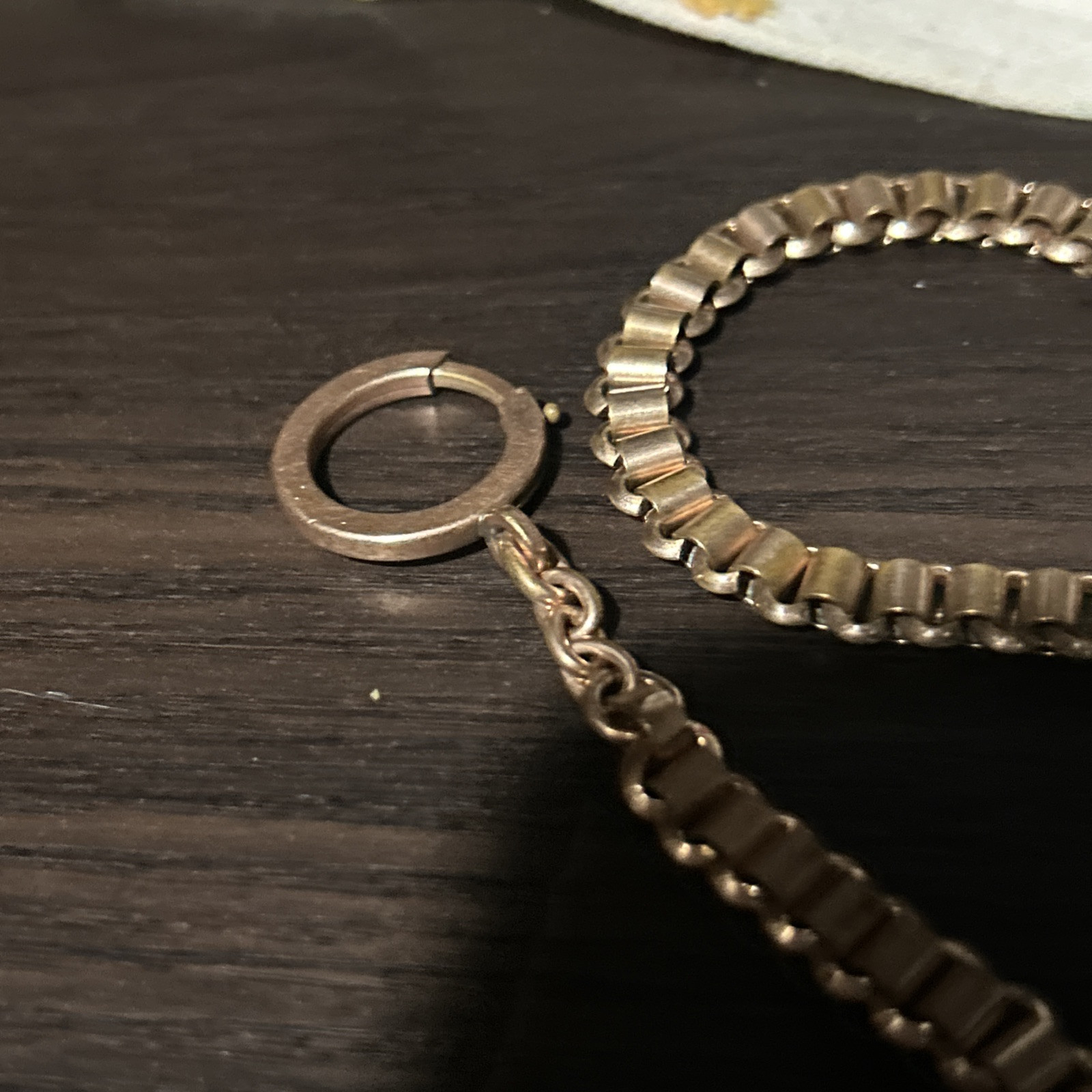 Victorian Rose Gold Fill Purple Watch Fob Spinner Book Link Chain Large Ring