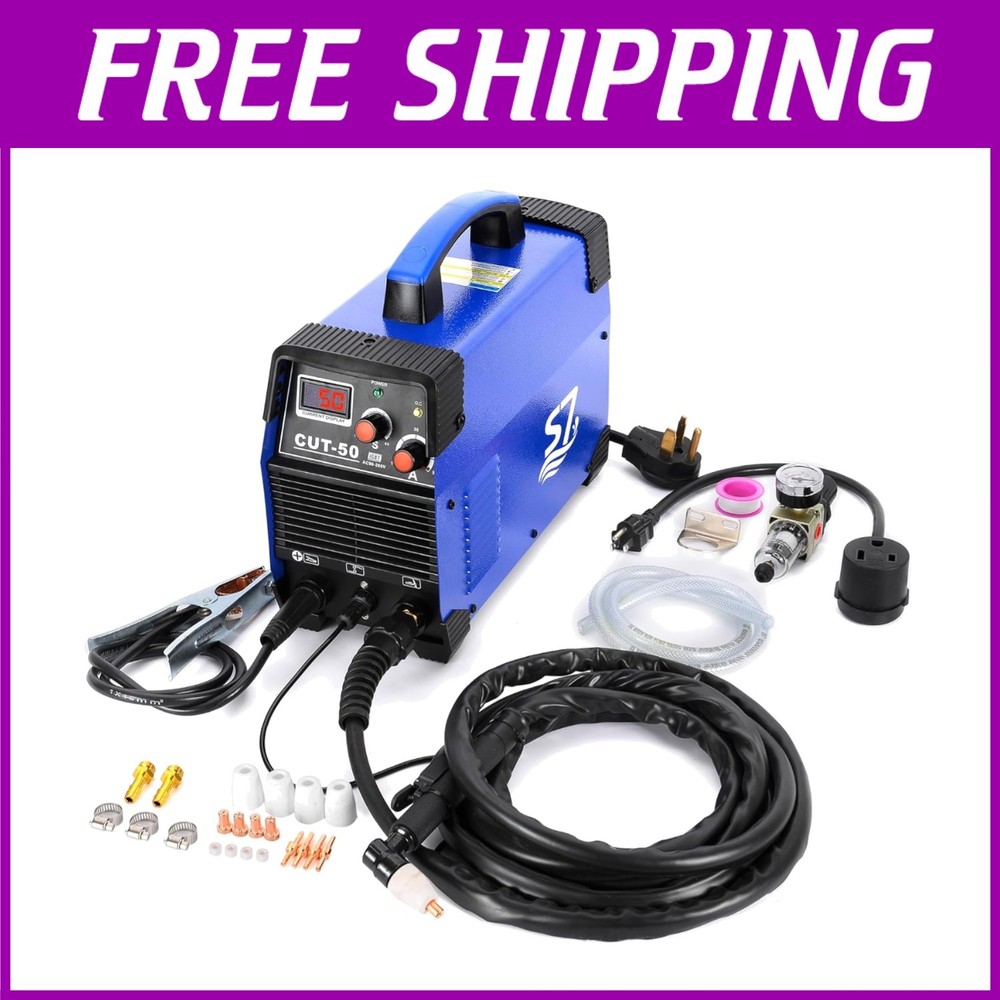 Upgraded 55A Plasma Cutter with Air Compressor Compatibility-