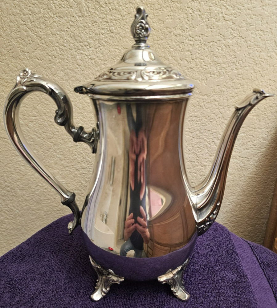 WM WILLIAM ROGERS SILVER PLATE COFFEE PITCHER MARKED 501