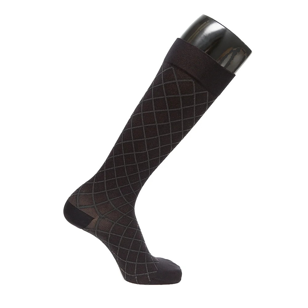 VenaCouture Womens 15-20mmHg Compression, Opaque Diamond Pattern Small BLK/CHR
