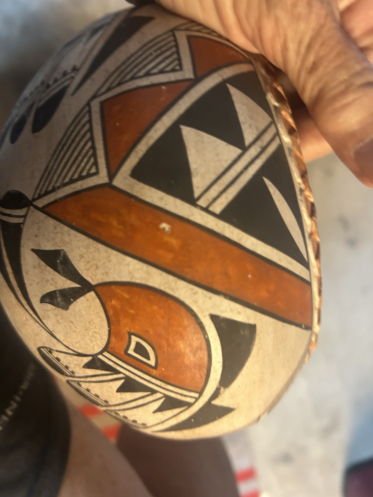 Beautiful Acoma Polychrome Pot W/ Ruffled Rim A. Pasquale Native American Potter