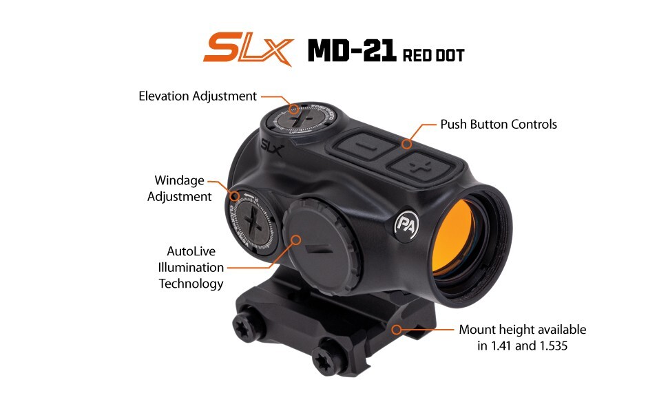 Primary Arms SLX MD-21 Push Button 21mm Microdot w/ AutoLive - 2 MOA Red Dot