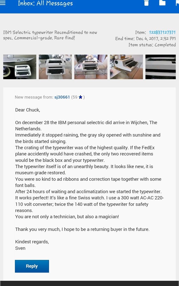 IBM Selectric typewriter overhaul & reconditioning