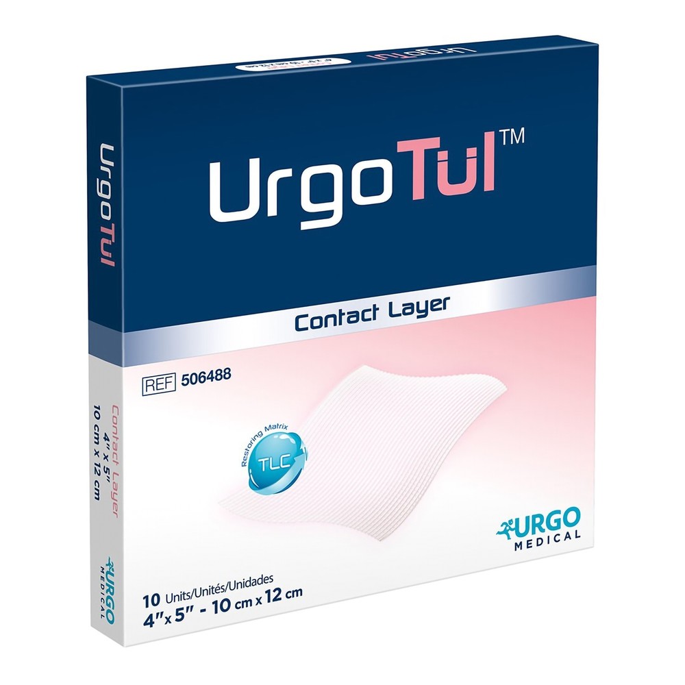 UrgoTul Sterile Impregnated Contact Layer Dressing Rectangle 4 x 5" 10 per Box