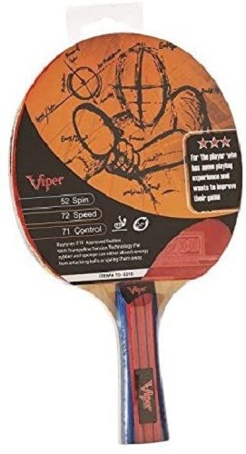Viper Orbital Velocity - 3 Star Table Tennis Ping Pong Racket Paddle