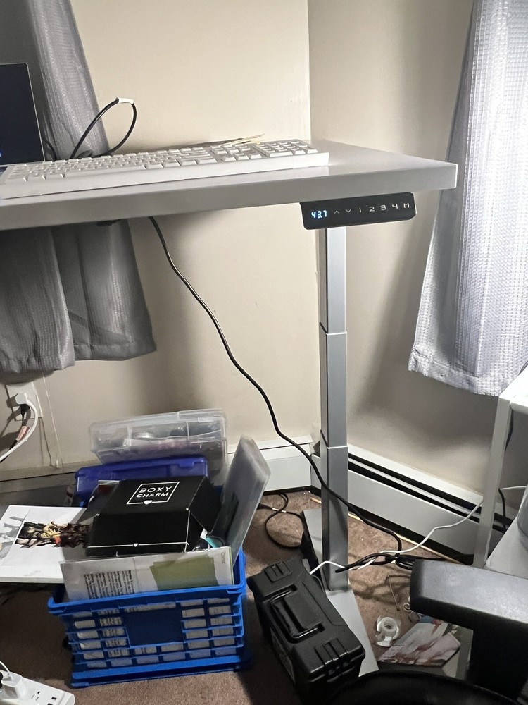 MotionWise SDG48W Electric Height Adjustable Standing Desk - Snow White