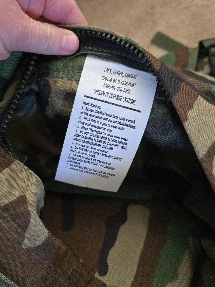 Specialty Defense Systems Field Pack with Internal Frame and Combat Patrol Pack