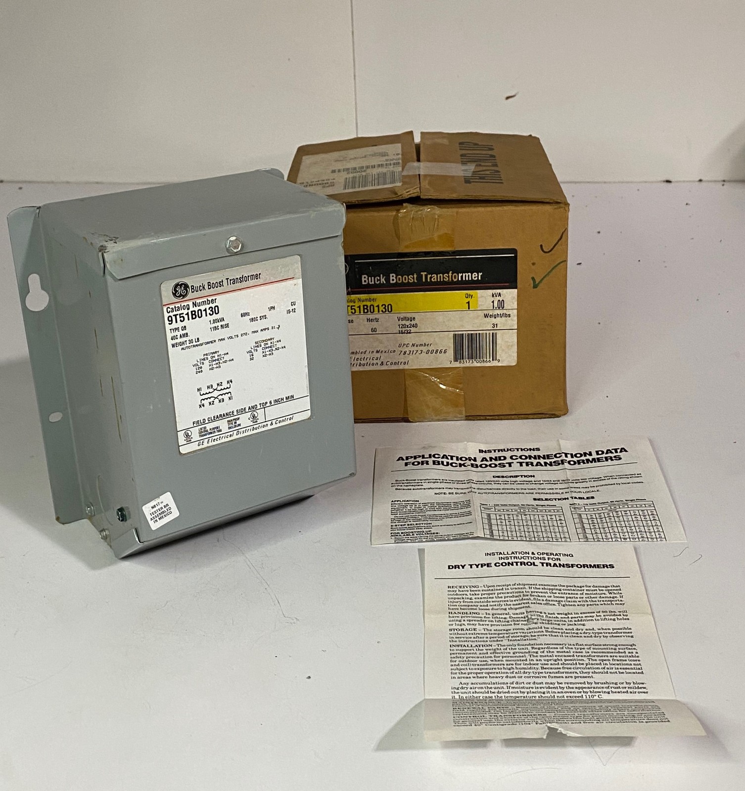 ONE (1) GENERAL ELECTRIC Buck Boost Transformer 9T51B0130 (NEW)