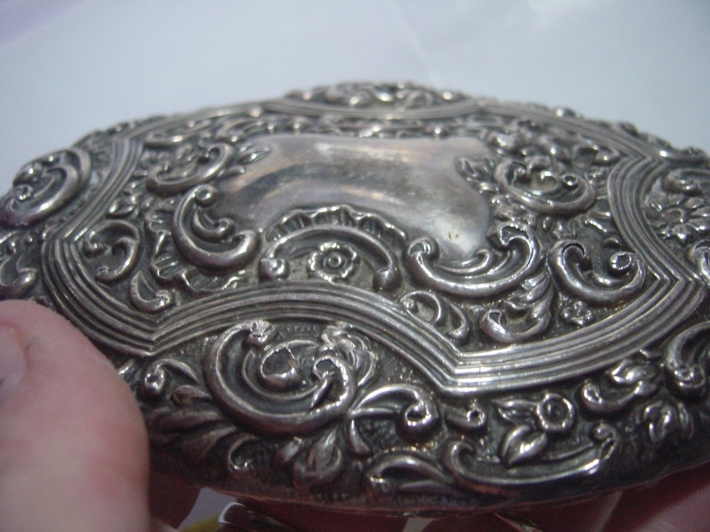 SPECTACULAR-SOLID SILVER - LARGE ELEGANT HAND HELD MIRROR-SUPERB DESIGN