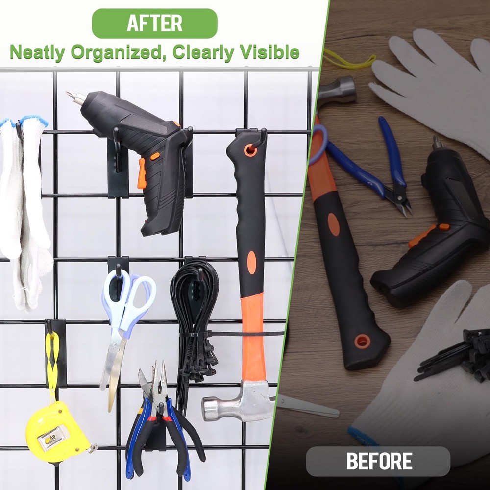 60 Pcs Gridwall Hooks 4/6/8 Inch Grid Wall Hook Display for Gridwall Panel 20...