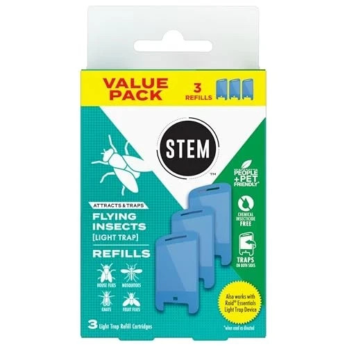 Stem Flying Insect Light Trap Refills 3 Pack (2) Raid Essentials Compatible