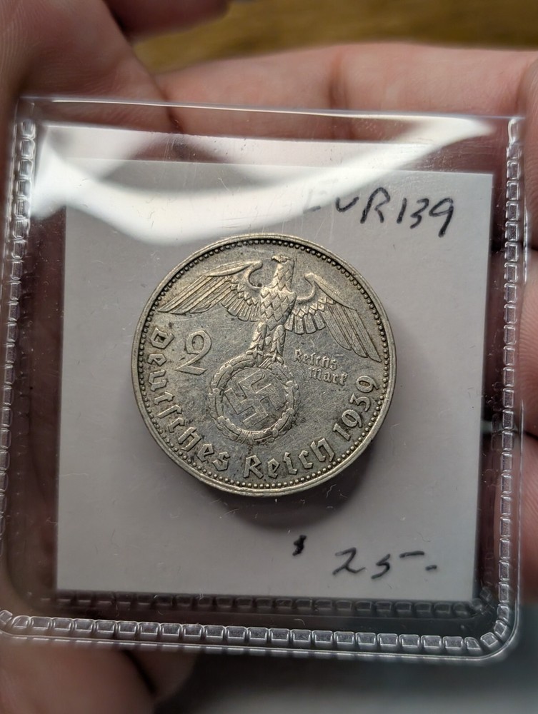 1939 Germany 2 Mark Silver Coin