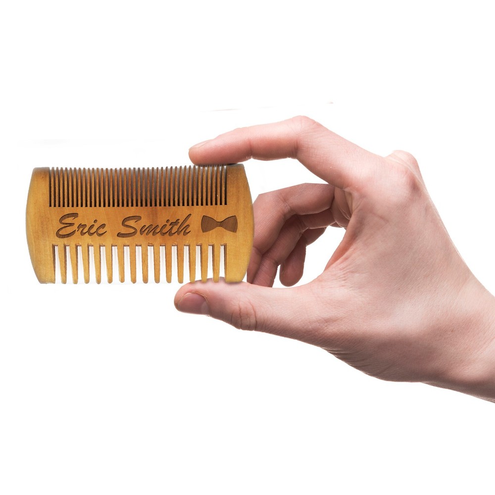 Customizable Bamboo Beard Comb Personalized Gift