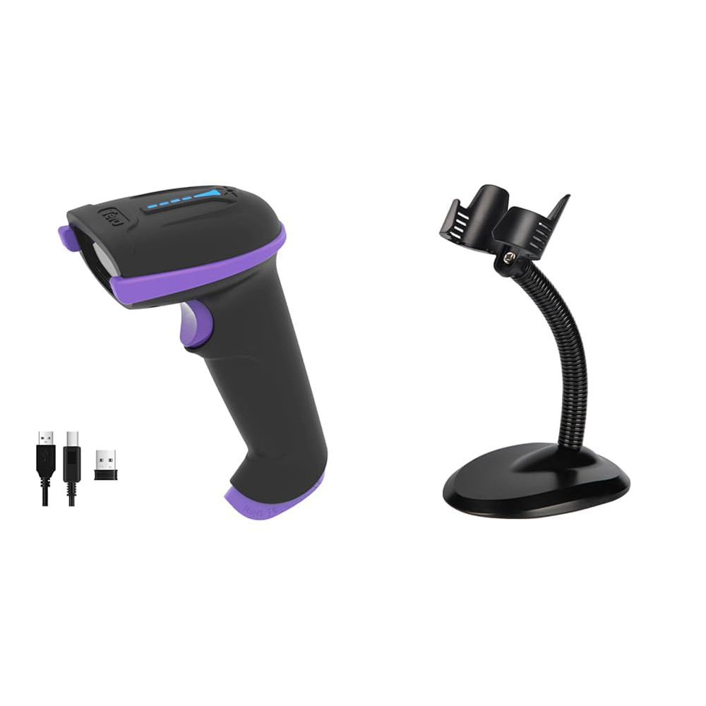 Wireless Versatile 2-In-1 Barcode Scanner with Battery Level Indicator & Univers