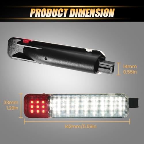 2PCS LED Interior Door Panel Light, White/Red Courtesy Warning 2pcs Red/White