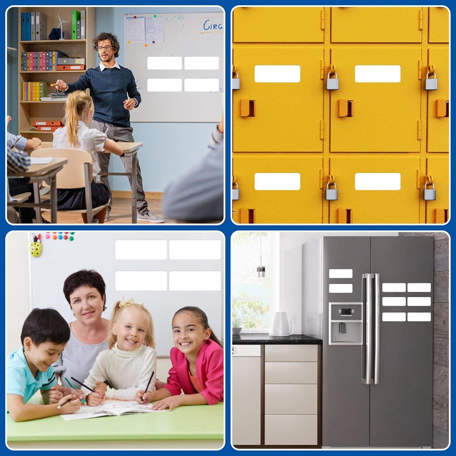 72 Pcs Dry Erase Magnetic Labels, 3.2 x 1.2 Reusable Writable Magnetic Name Tags