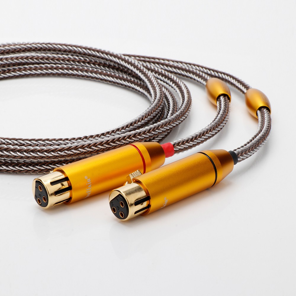 Pair 16 Core OCC Copper Silver Plated Audio Balanced XLR Cable Interconnect Wire