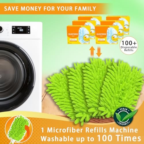 Reusable Duster Refill Compatible with Swiffer Hand Duster - 360 6 Pack(green)